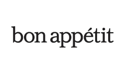 The image displays the text "bon appétit" in a serif font on a white background.