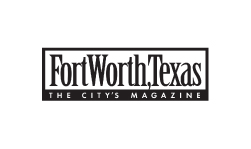 The image shows the logo of "Fort Worth, Texas - The City’s Magazine" in black and white text.