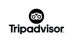 The image contains the TripAdvisor logo, featuring an owl's eyes and the word "Tripadvisor" in bold black text beneath it.